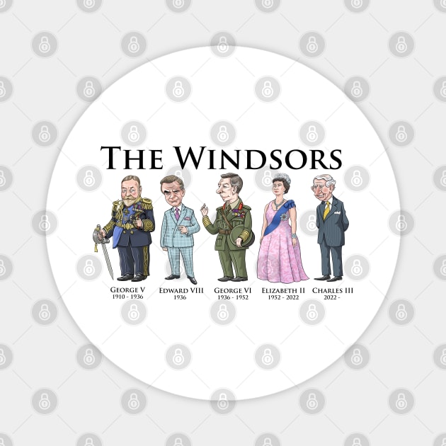 The Windsors (Horizontal Design) Magnet by Mackaycartoons